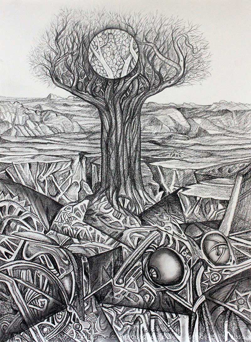 Shajee Chelad pencil on canvas