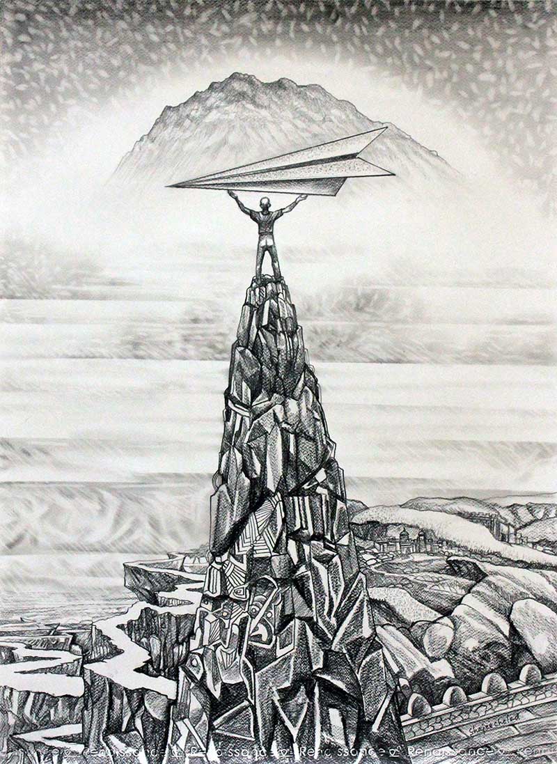 Shajee Chelad pencil on canvas