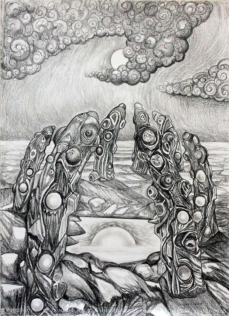 Shajee Chelad pencil on canvas