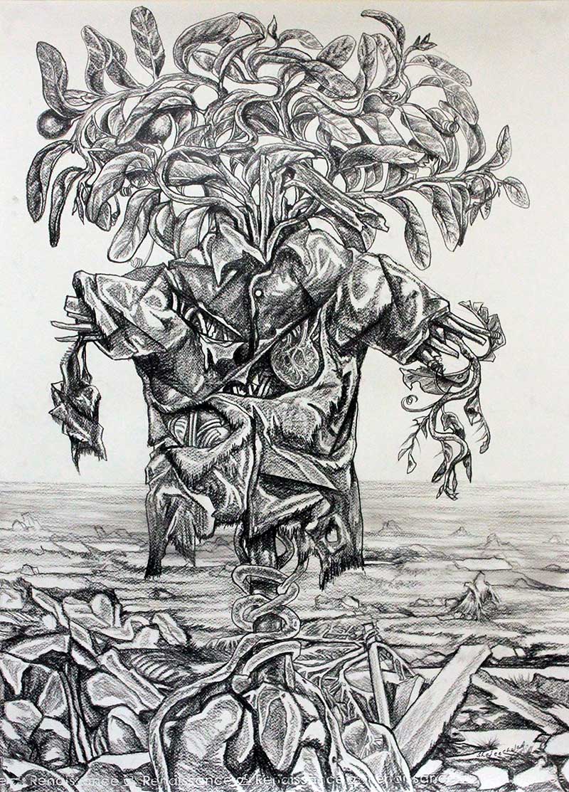 Shajee Chelad pencil on canvas