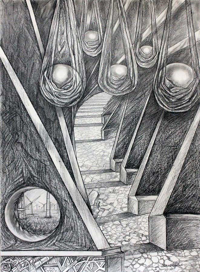 Shajee Chelad pencil on canvas