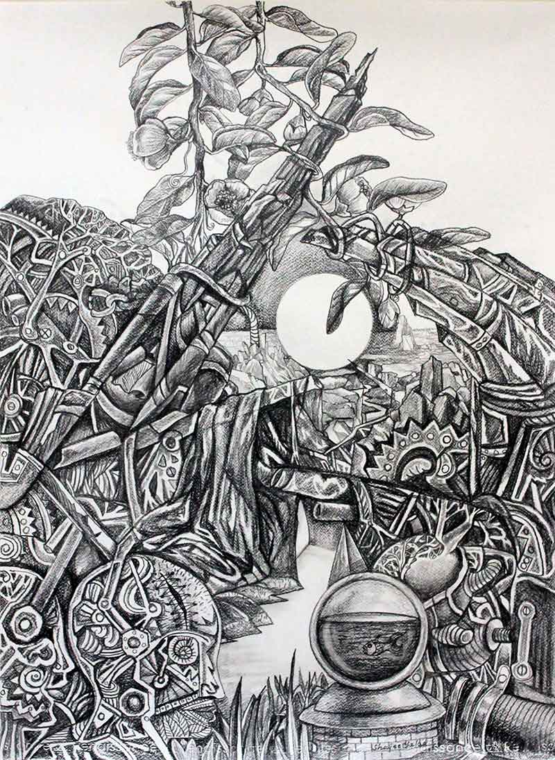 Shajee Chelad pencil on canvas