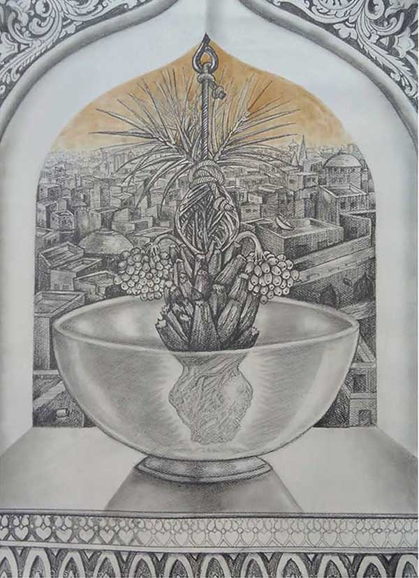 Shajee Chelad pencil on canvas