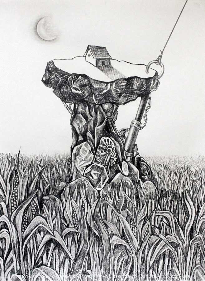 Shajee Chelad pencil on canvas